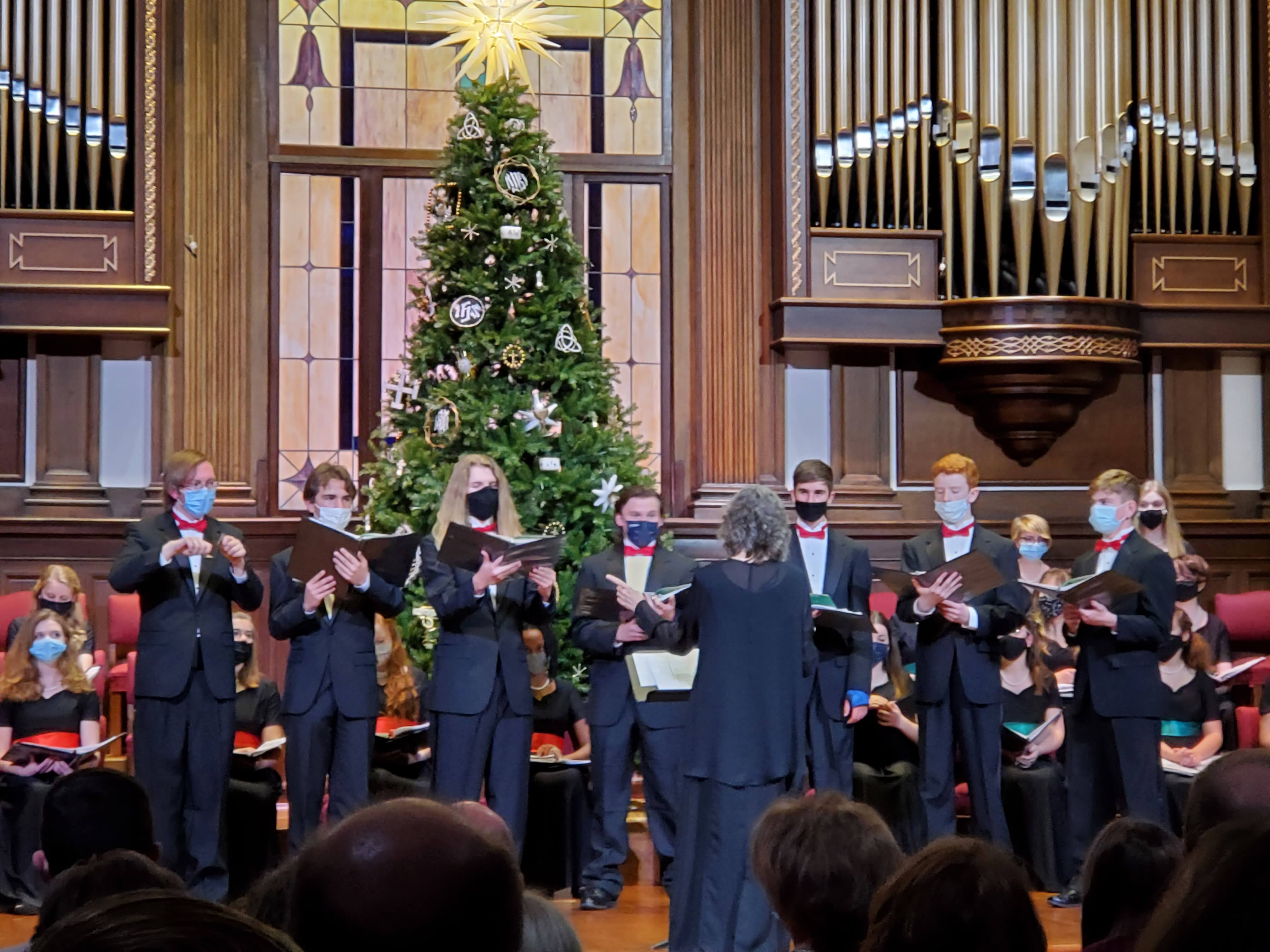 MECCA Choir Highlands Youth Ensemble Christmas Lessons and Carols MECCA MEN 2021 Ben Mullins Rourke Gearing Blaise Greene Aaron Timothy Preshong AJ Darlington Abram Moore